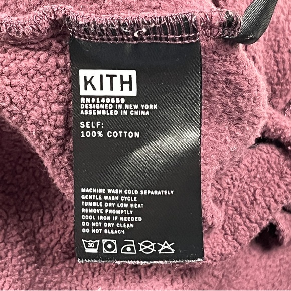 Kith Kids Drawstring Logo Embroidered Jogger Sweatpants Maroon Red Cozy Size 12 - Picture 7 of 7